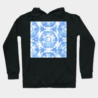 Blue and White Tie Dye Batik Hoodie